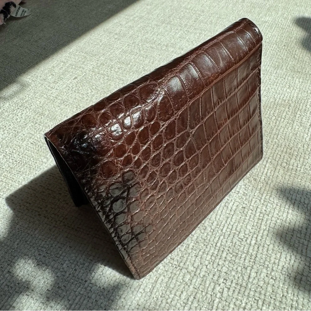 Bi-Fold Authentic Crocodile Leather Wallet